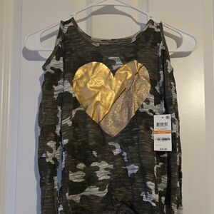 Camo Kids Shirt with Gold Heart
